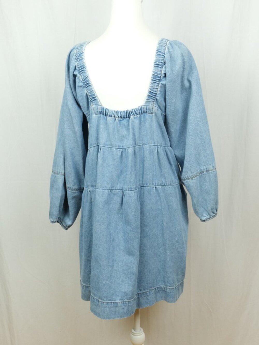 Light Blue Denim Babydoll Dress - Picture 6 of 13